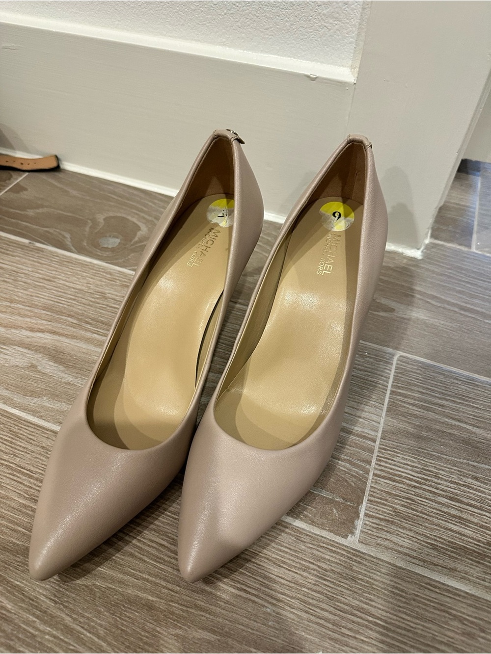 Michael Kors Blush Pointed-Toe Leather Pumps